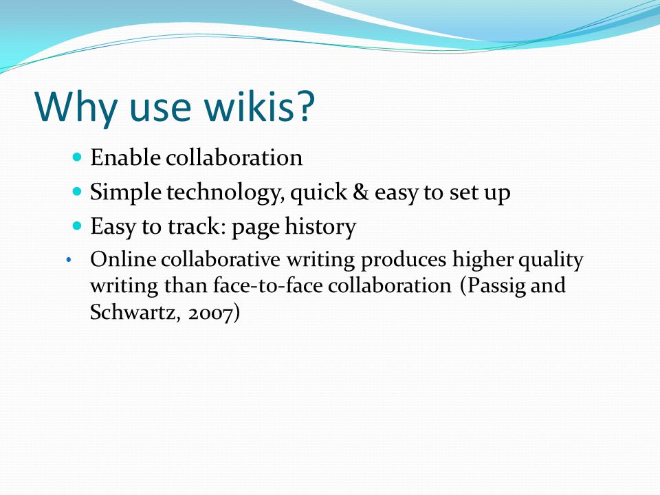 Why use wikis.