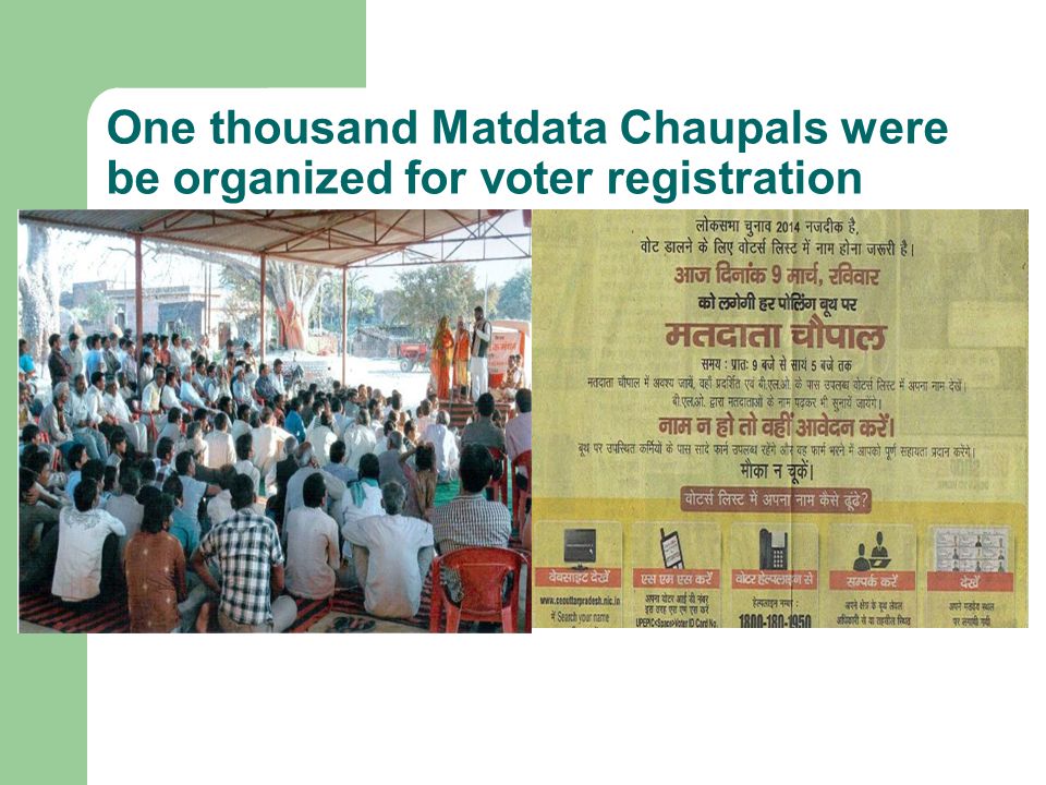 One thousand Matdata Chaupals were be organized for voter registration