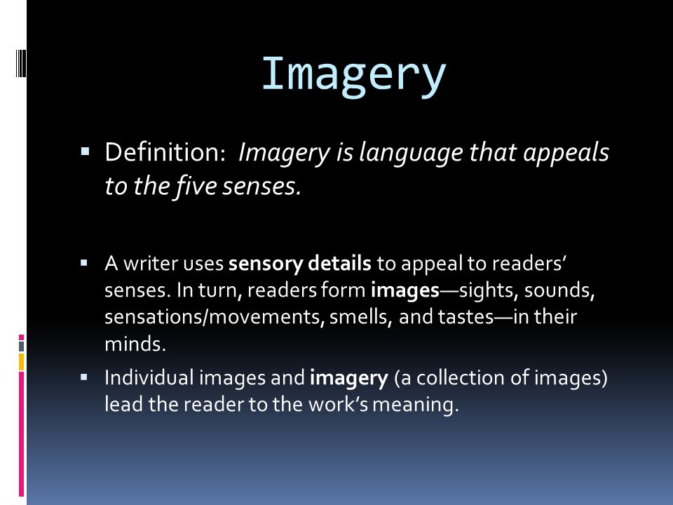 which is the best explanation of imagery