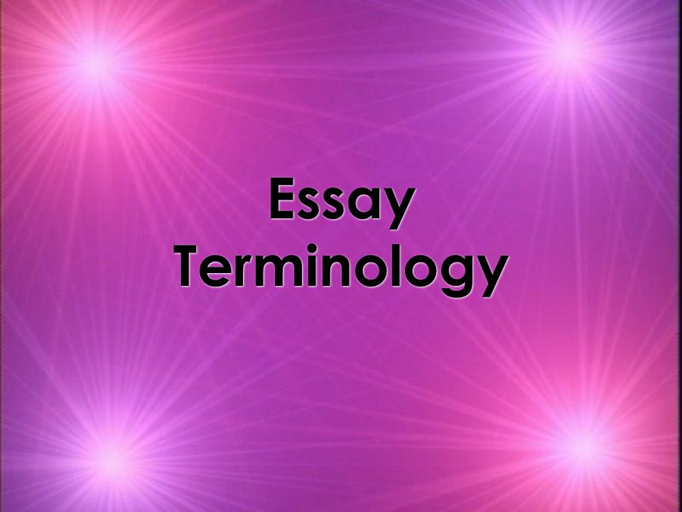 Essay Terminology