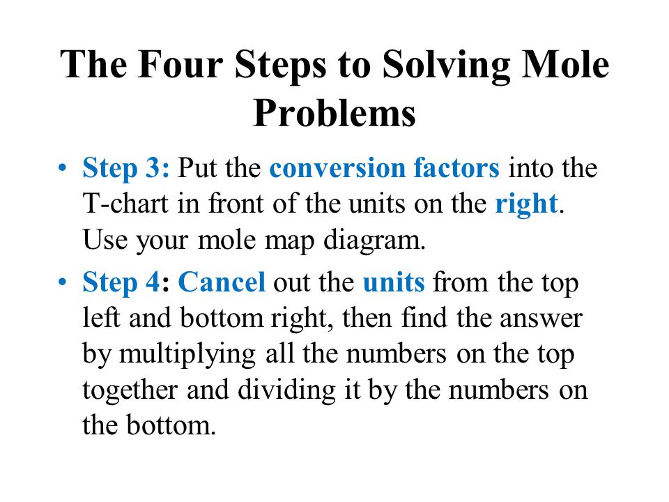 how to solve mole problems