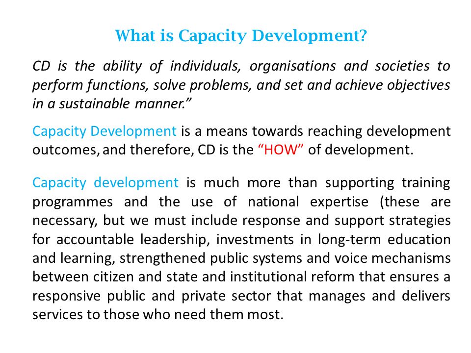 What is Capacity Development.