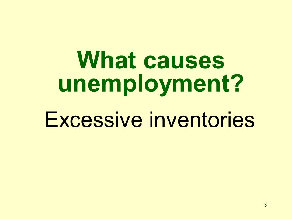 3 What causes unemployment Excessive inventories
