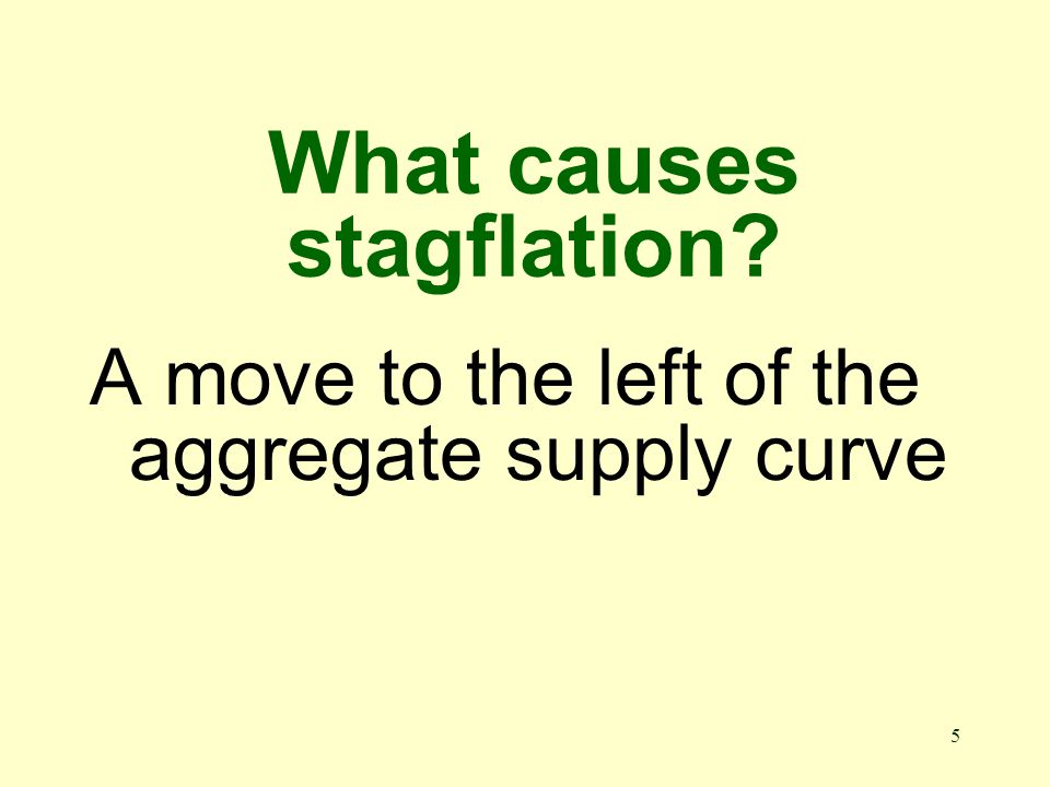 5 What causes stagflation A move to the left of the aggregate supply curve