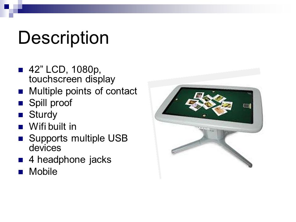 SMART TABLE 442i 42" 40 Point Touch Screen Table 