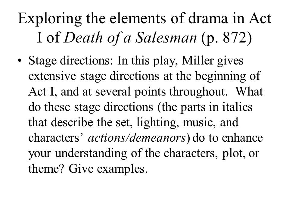 death of a salesman stage directions