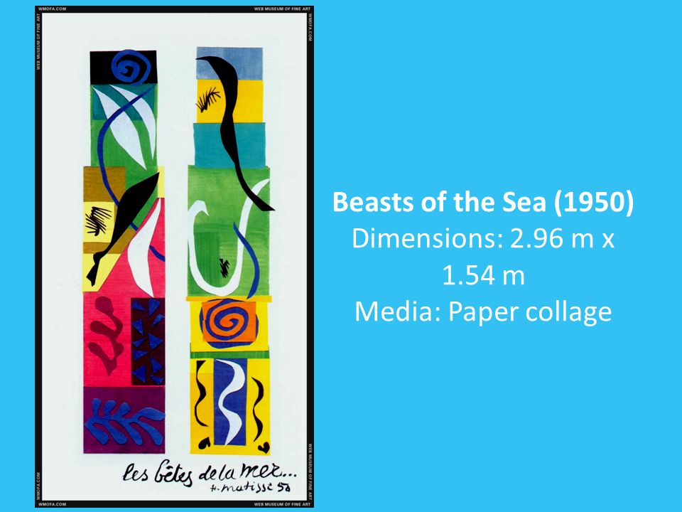 Beasts of the Sea (1950) Dimensions: 2.96 m x 1.54 m Media: Paper collage