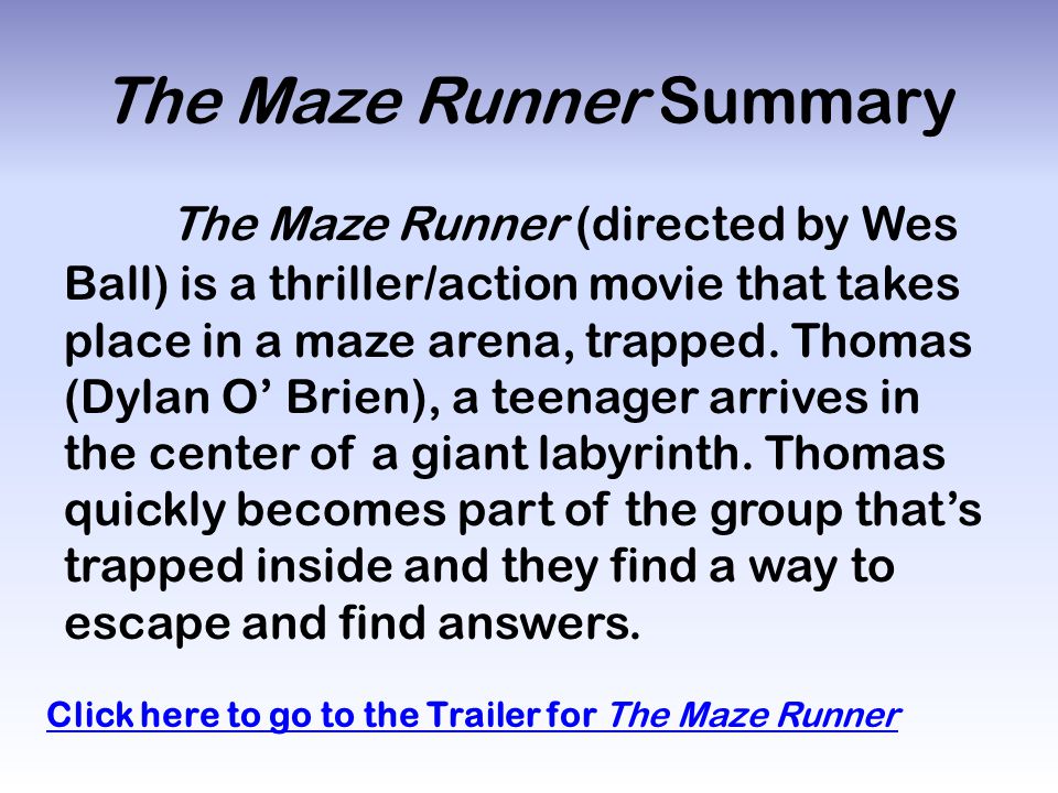 The Maze Runner Film Review
