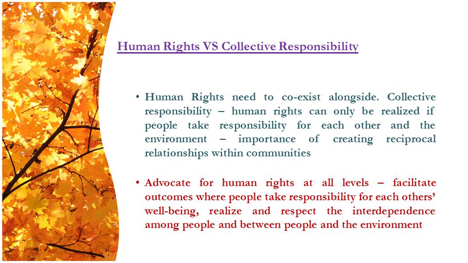 Human Rights need to co-exist alongside.