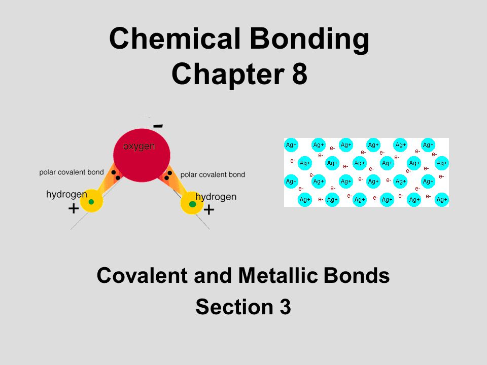 Chemical Bonding Chapter 8 Covalent And Metallic Bonds
