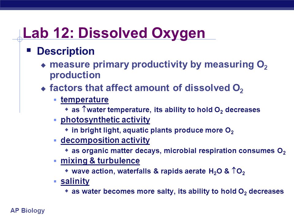 dissolved oxygen lab report