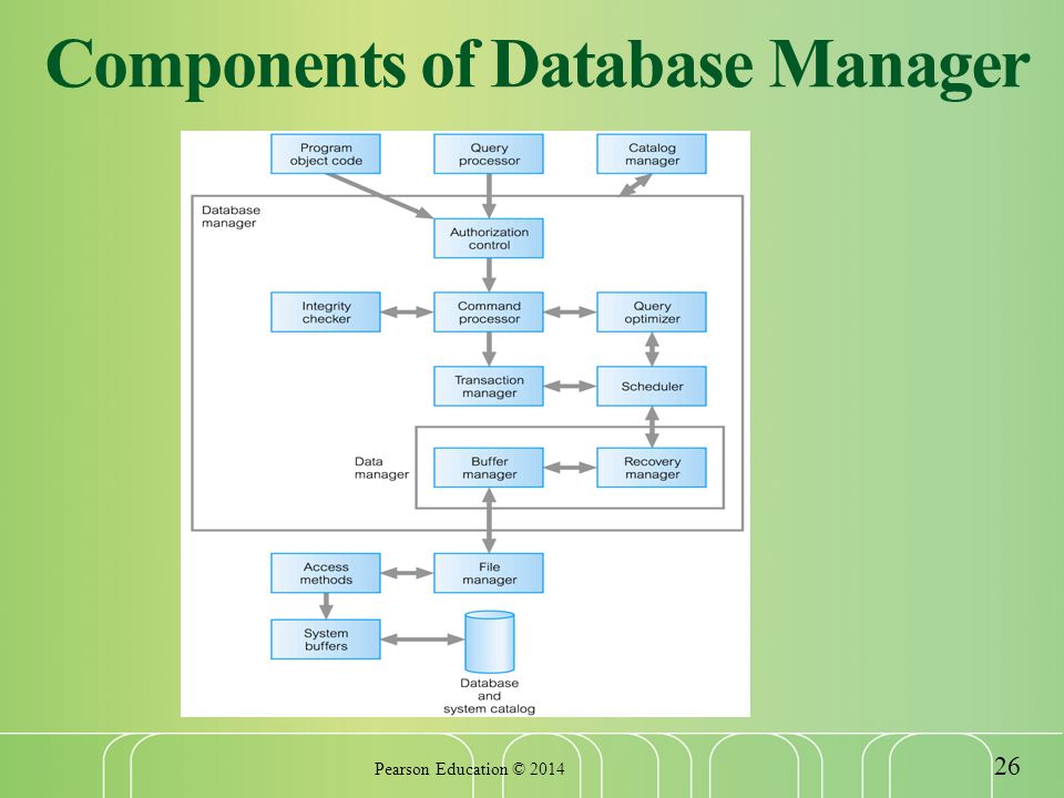 Components of Database Manager Pearson Education ©
