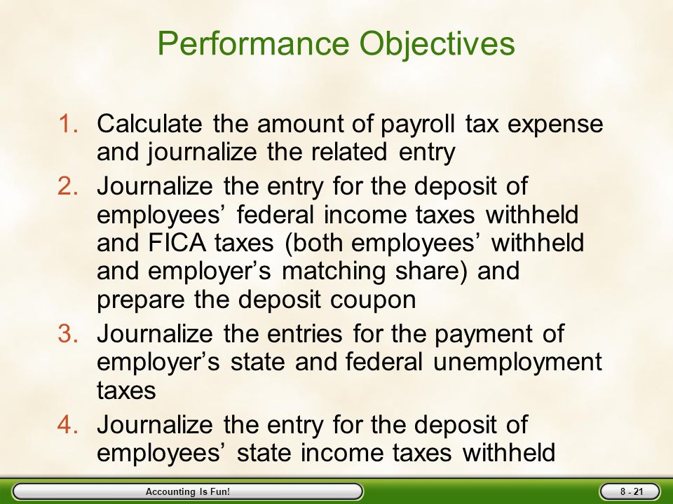 Chapter Nine Employer Taxes, Payments, and Reports