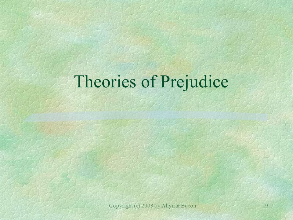 9 Theories of Prejudice