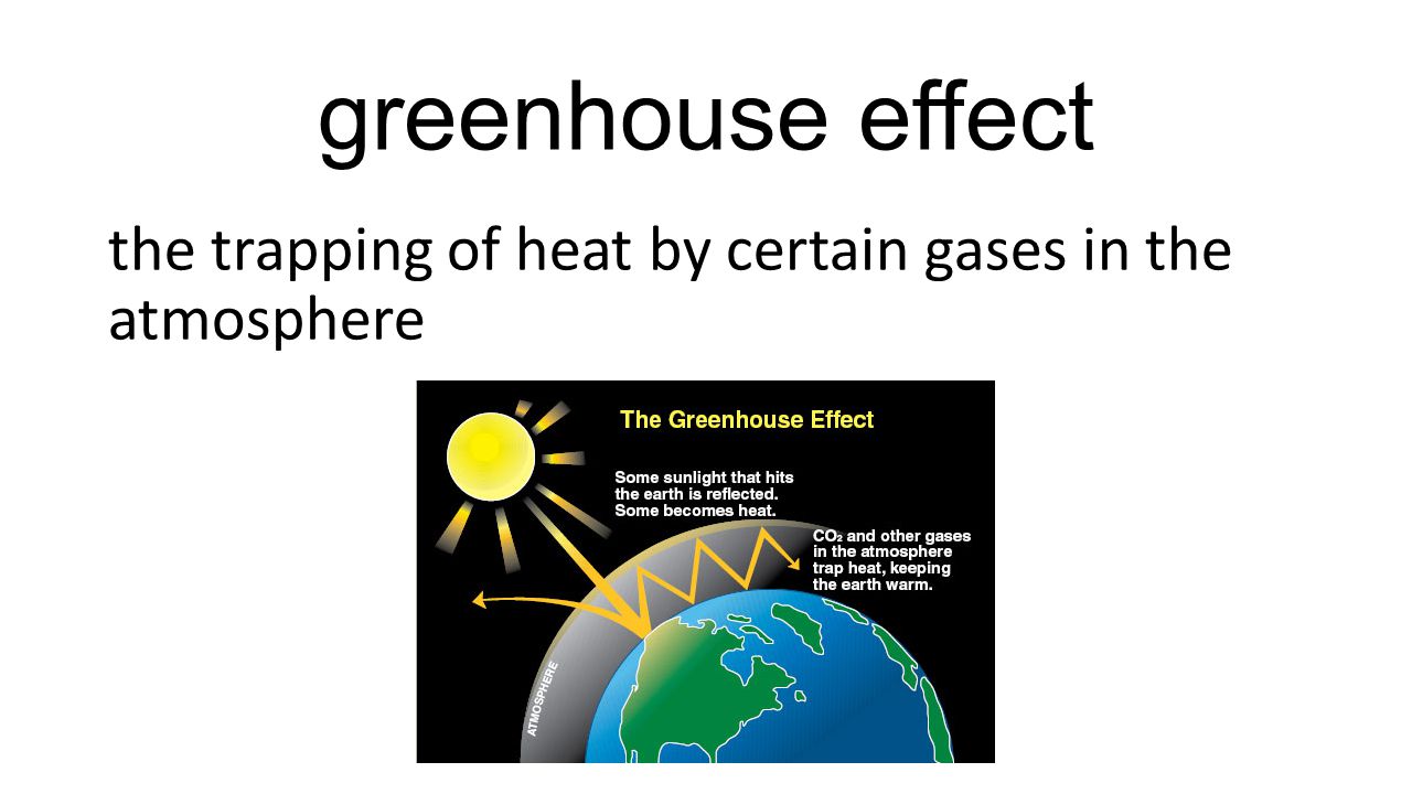 greenhouse effect the trapping of heat by certain gases in the atmosphere