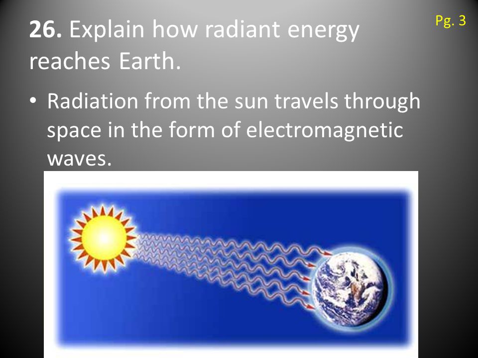 26. Explain how radiant energy reaches Earth.