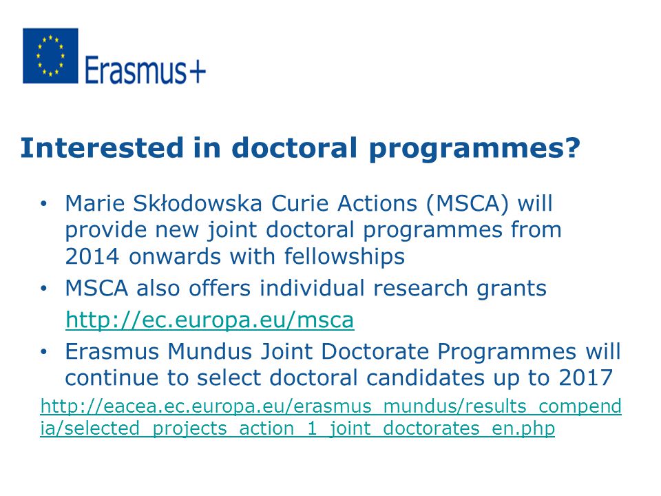 Interested in doctoral programmes.