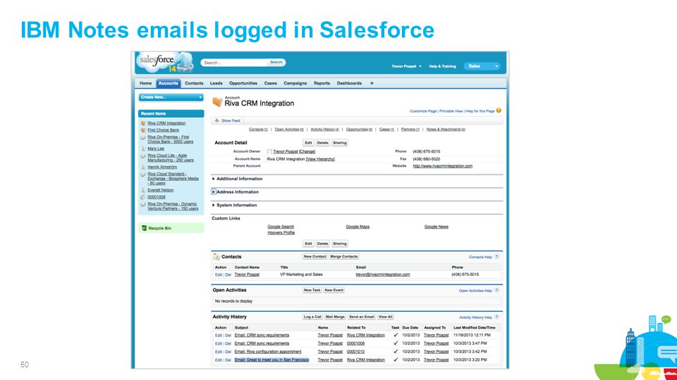 50 IBM Notes  s logged in Salesforce