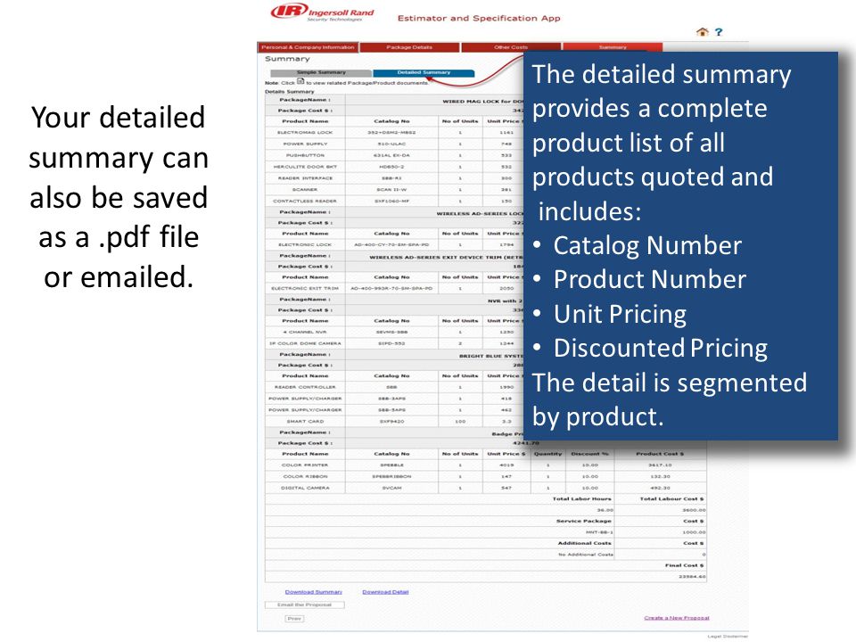 Your detailed summary can also be saved as a.pdf file or  ed.