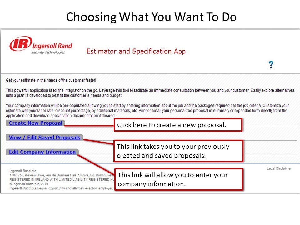 Choosing What You Want To Do Click here to create a new proposal. Choosing What You Want To Do