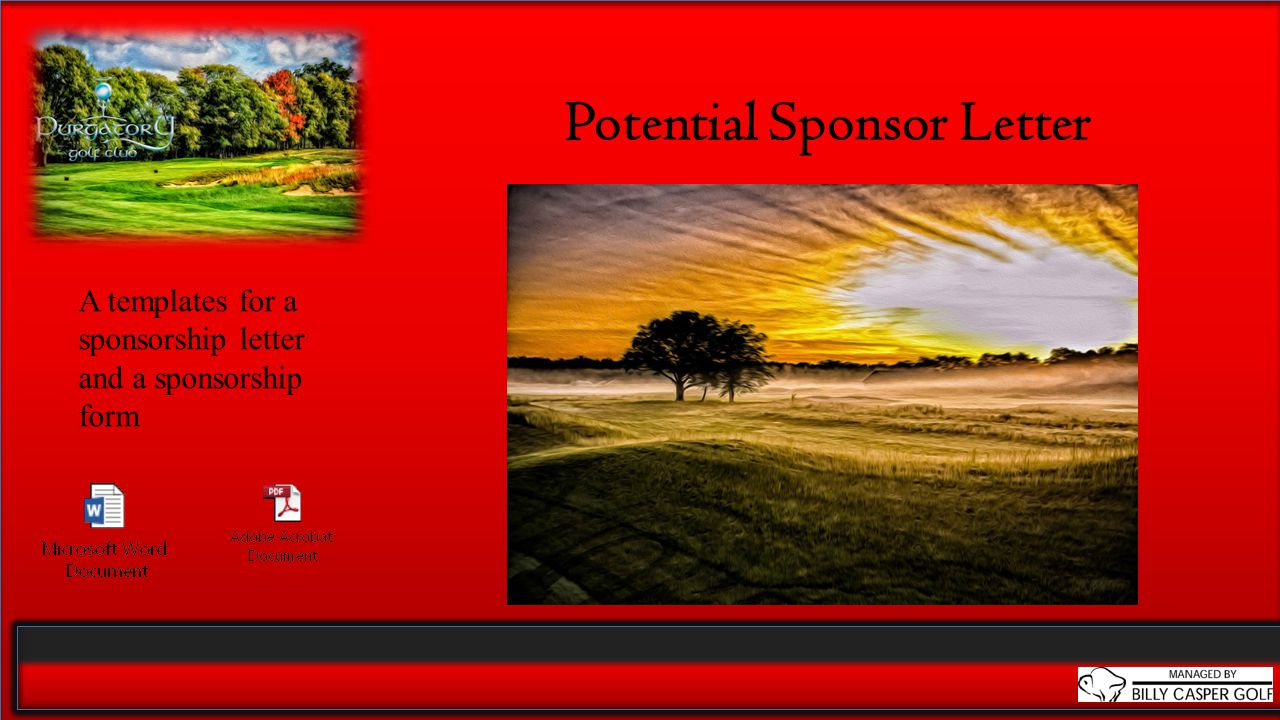 Potential Sponsor Letter A templates for a sponsorship letter and a sponsorship form