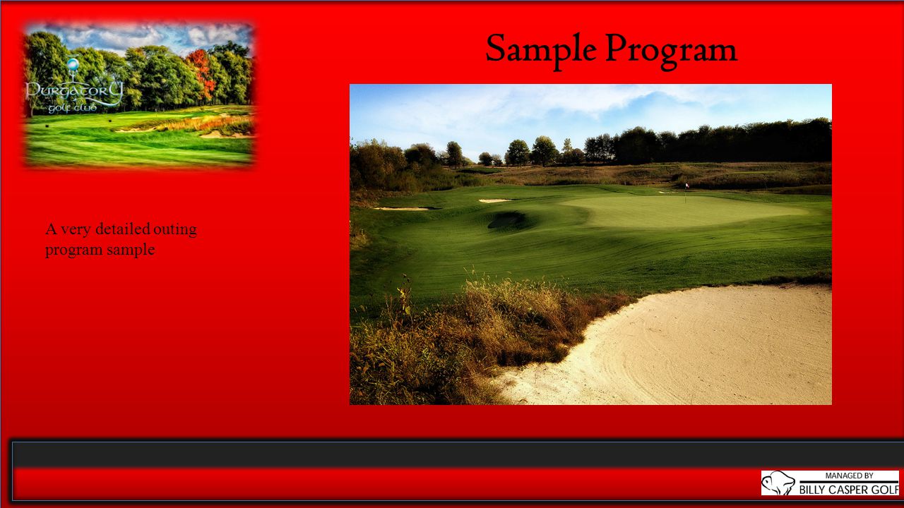 Sample Program A very detailed outing program sample