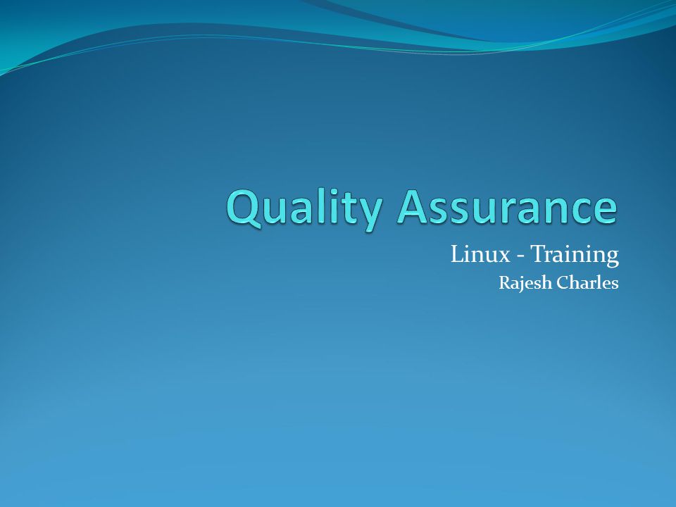 Linux - Training Rajesh Charles