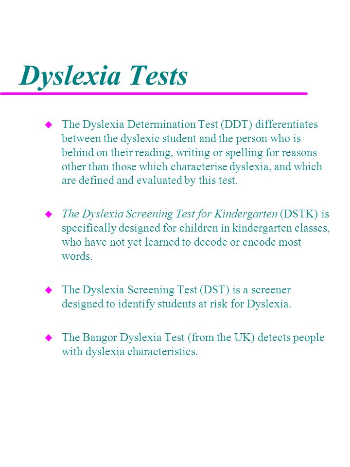 8 Dyslexia Tests 8 Dyslexia Tests