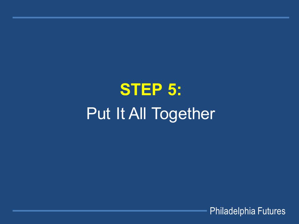 Philadelphia Futures STEP 5: Put It All Together