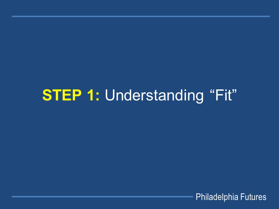 Philadelphia Futures STEP 1: Understanding Fit