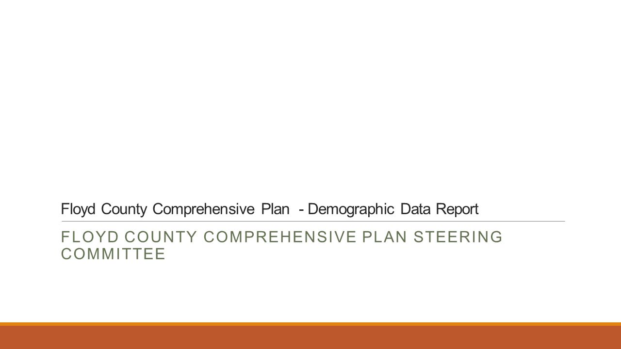 Floyd County Comprehensive Plan - Demographic Data Report FLOYD COUNTY COMPREHENSIVE PLAN STEERING COMMITTEE