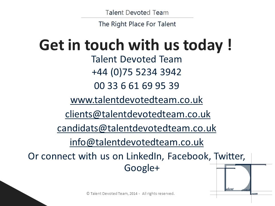 © Talent Devoted Team, All rights reserved.
