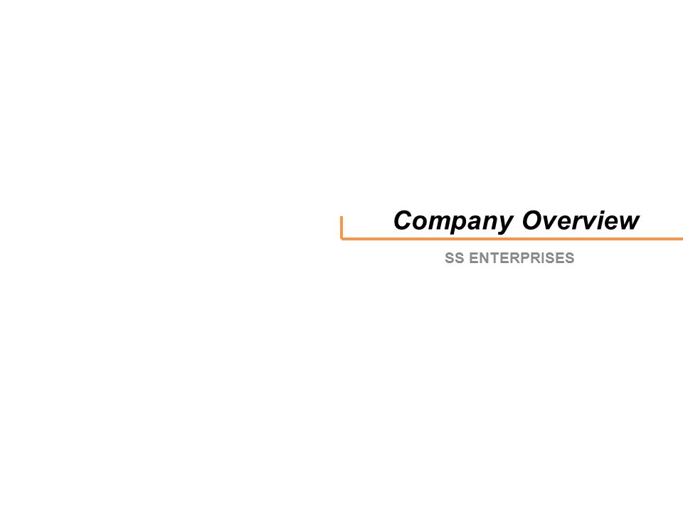 Company Overview SS ENTERPRISES