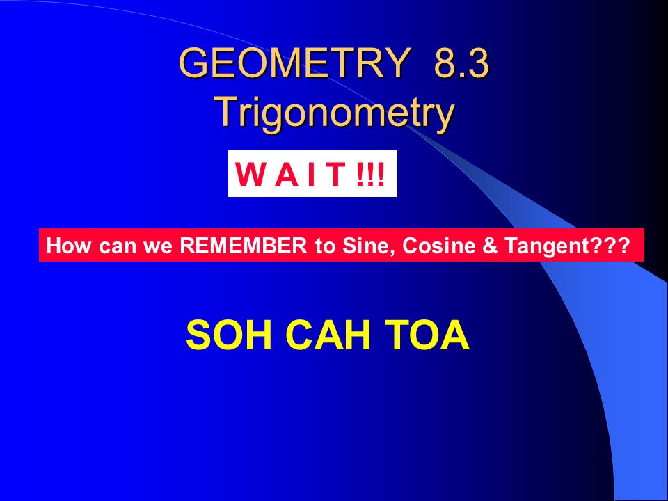 IMPORTANT: Sine, Cosine, and Tangent of an Angle Are FRACTIONS!