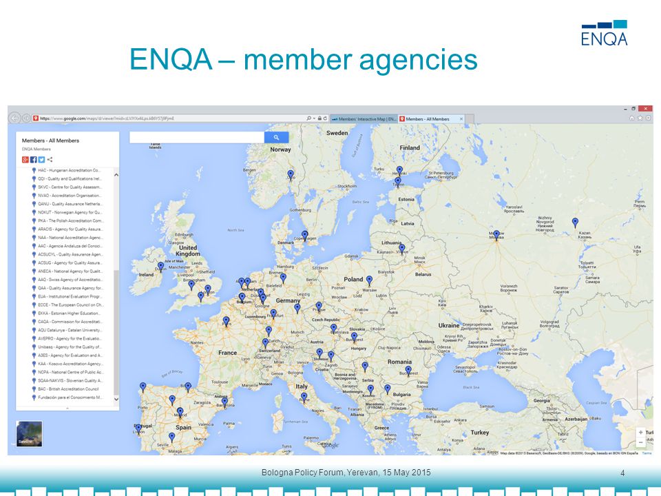 ENQA – member agencies Bologna Policy Forum, Yerevan, 15 May 20154