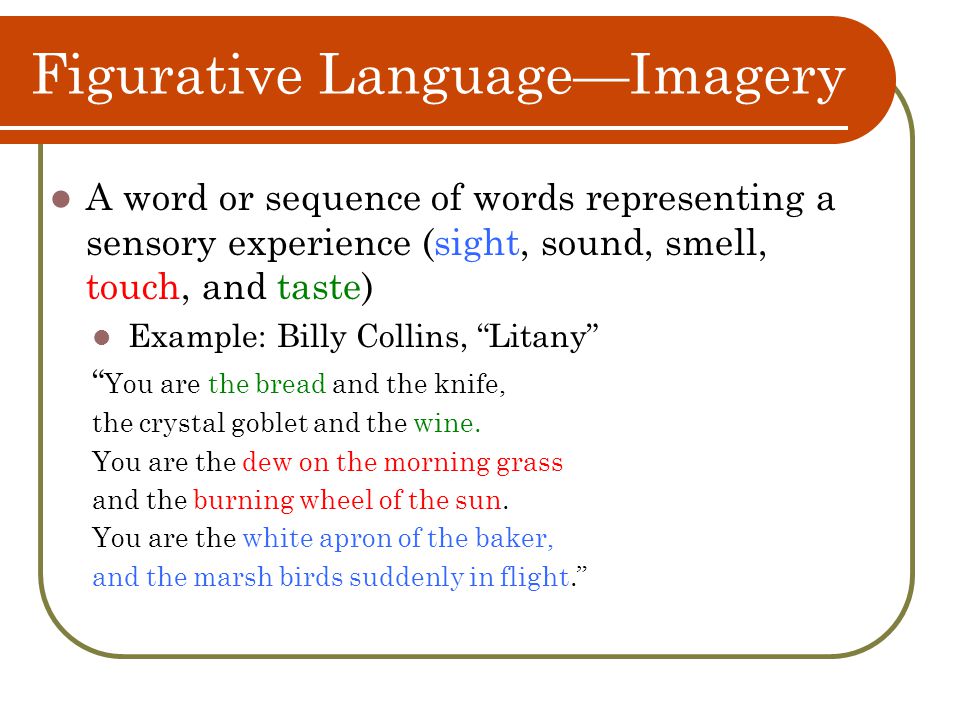 Poetry Terms Figurative Language. Figurative Language—Metaphor Comparison  between essentially unlike things without using the words “like” or “as” A  Three. - ppt download