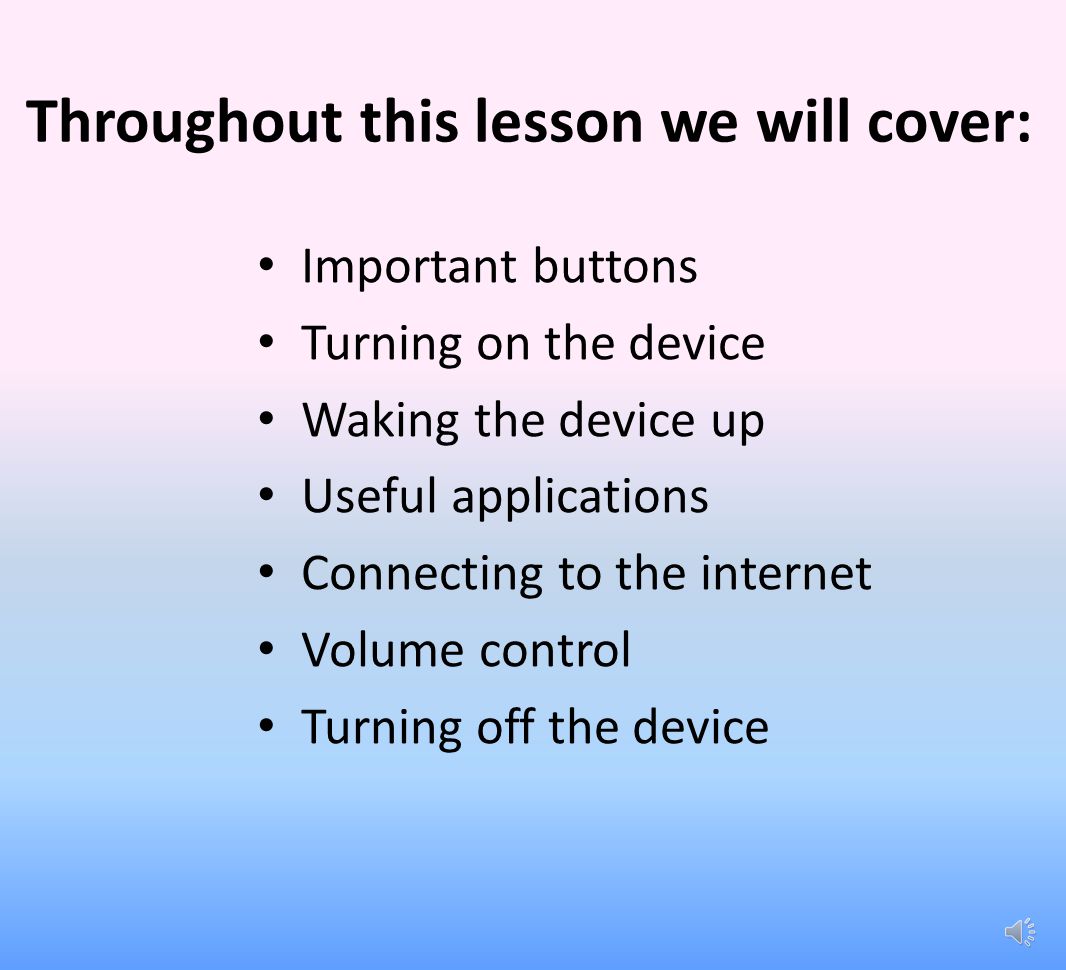 This lesson will be focusing on the basic usage of Apple smart devices iPhone iPad