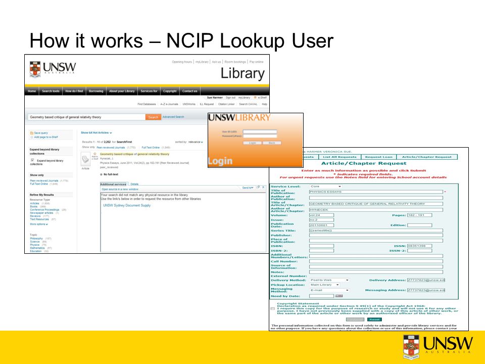 How it works – NCIP Lookup User