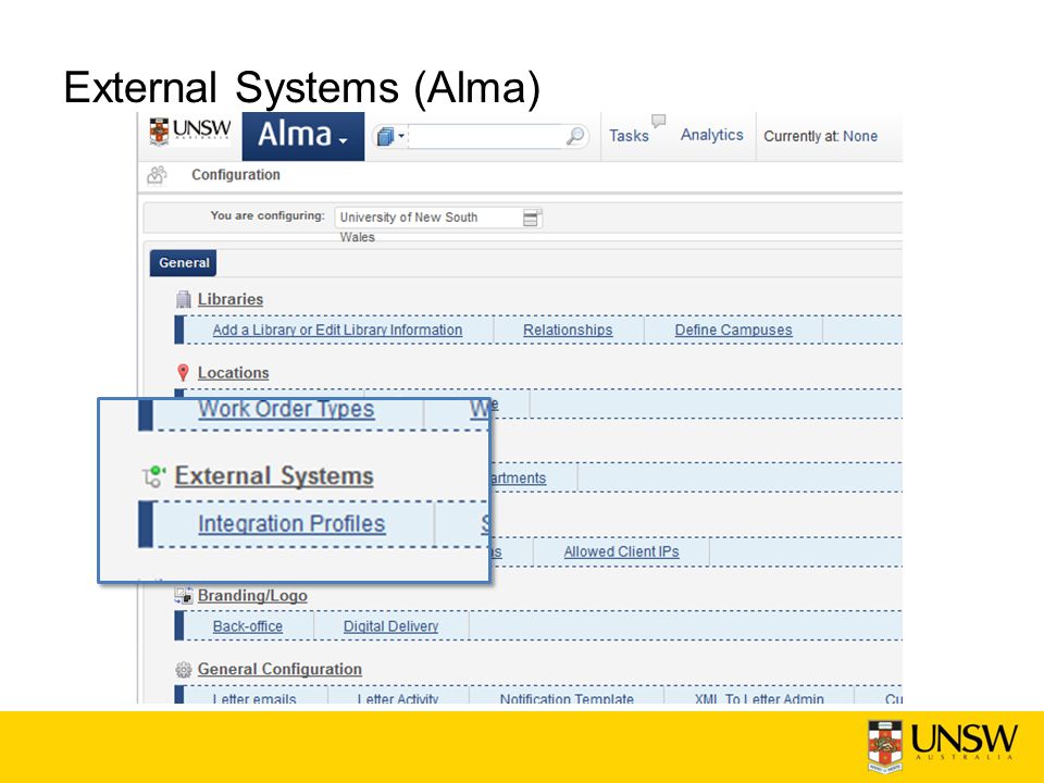 External Systems (Alma)