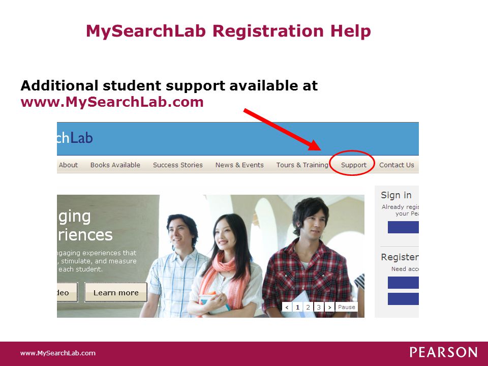 MySearchLab Registration Help Additional student support available at
