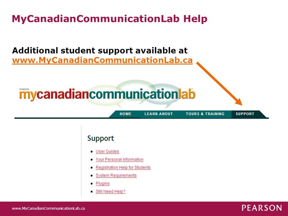 MyCanadianCommunicationLab Help Additional student support available at