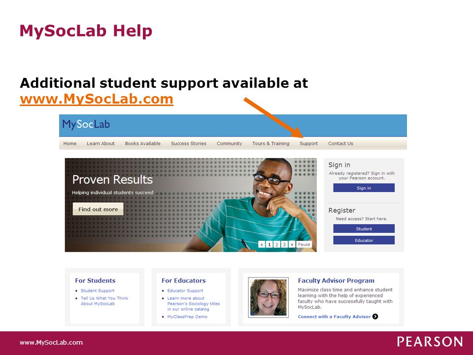 MySocLab Help Additional student support available at