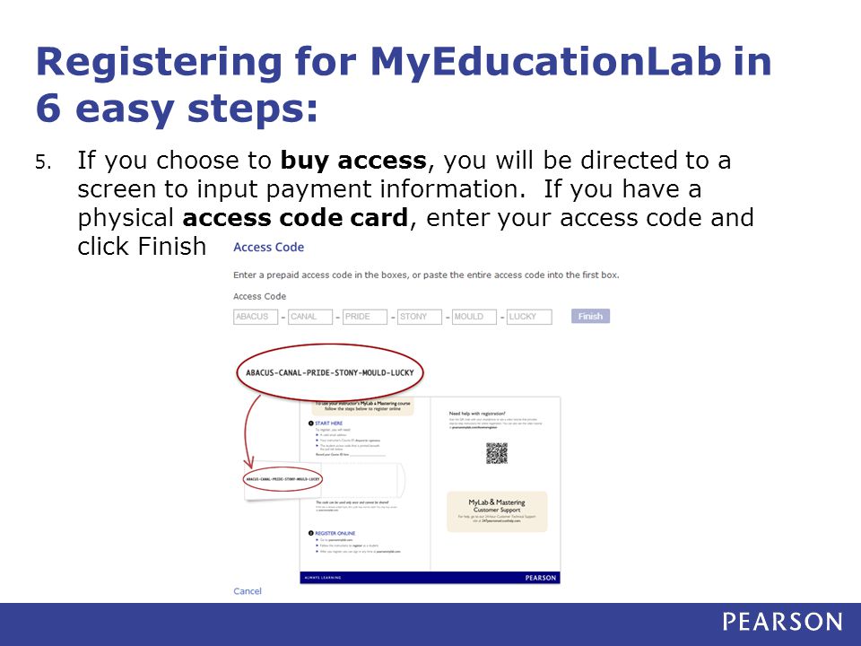 Registering for MyEducationLab in 6 easy steps: 5.