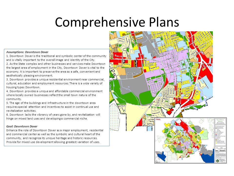 Comprehensive Plans Assumptions: Downtown Dover 1.