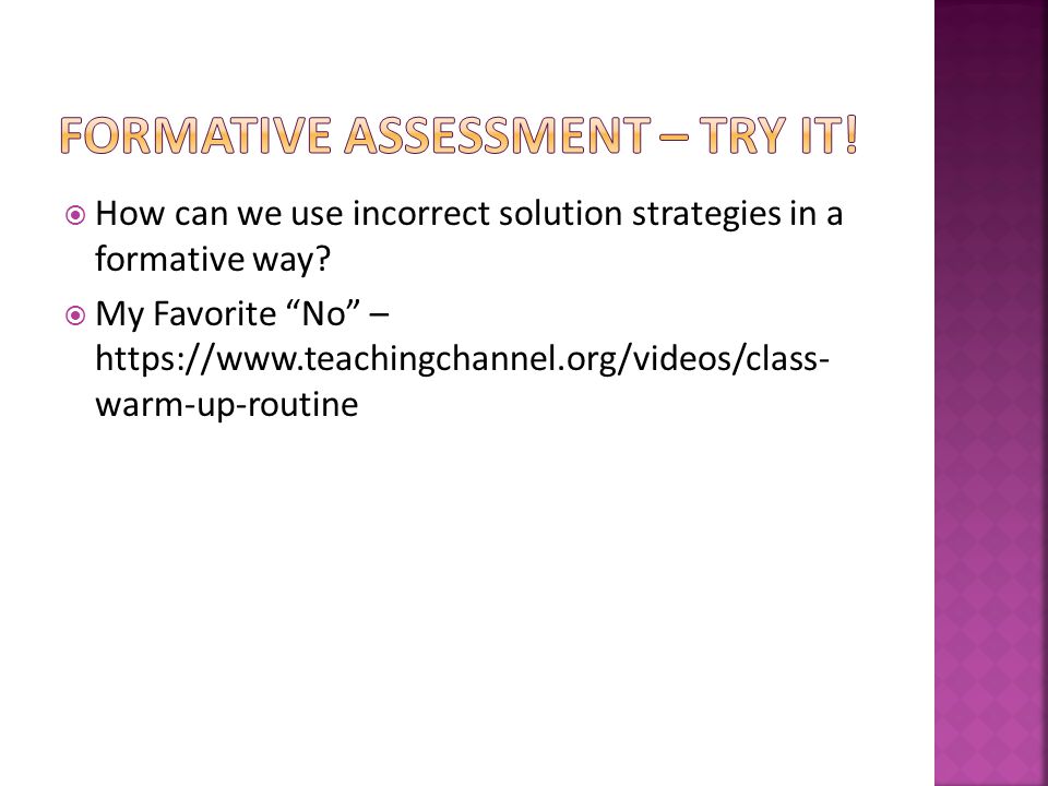 How can we use incorrect solution strategies in a formative way.