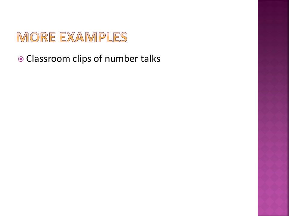  Classroom clips of number talks