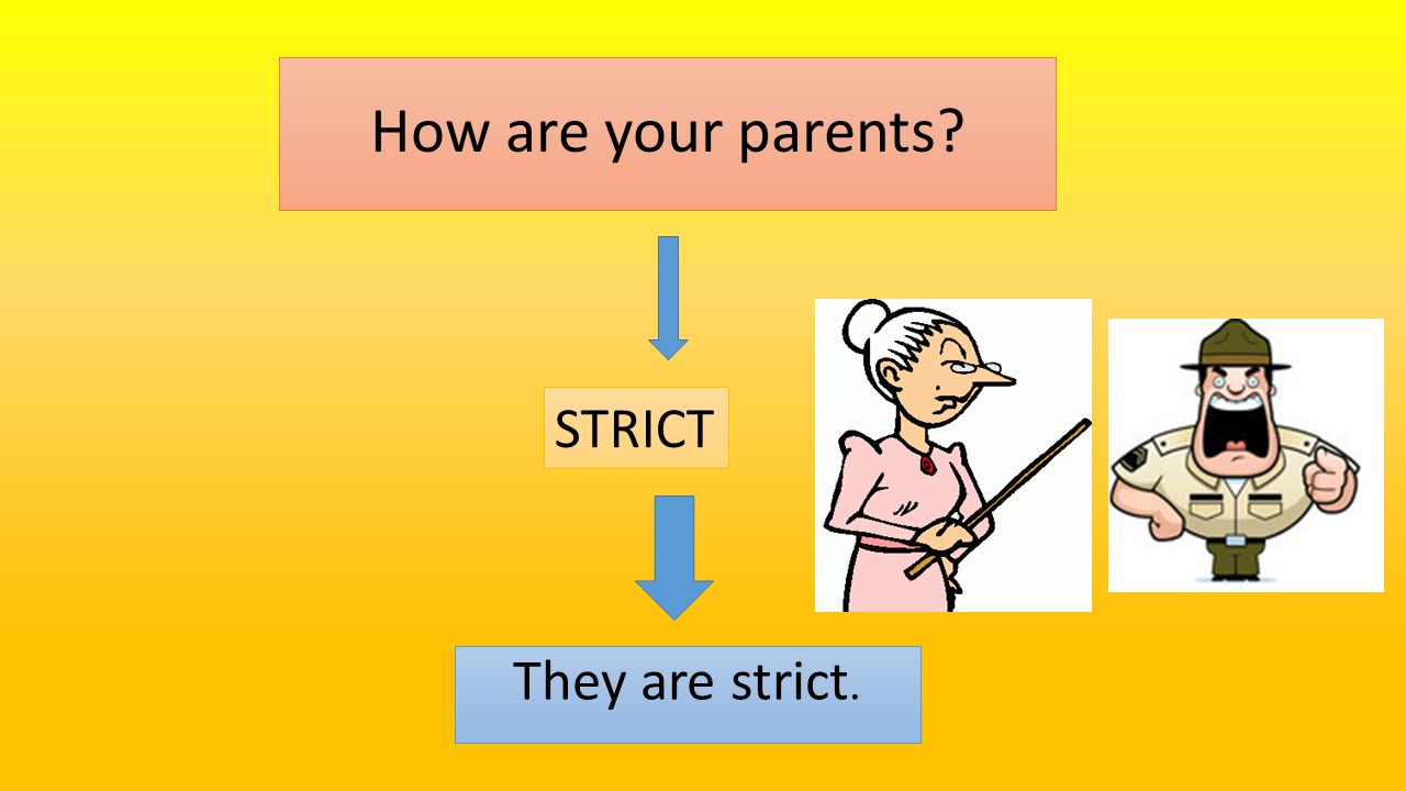 How are your parents They are strict. STRICT
