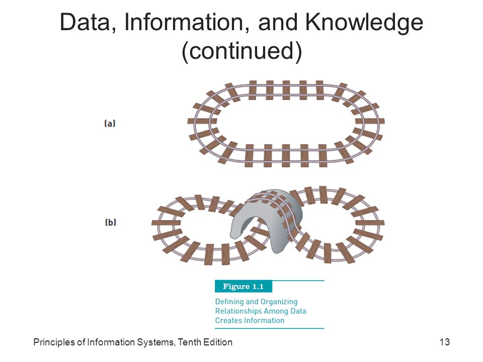 Principles of Information Systems, Tenth Edition13 Data, Information, and Knowledge (continued)