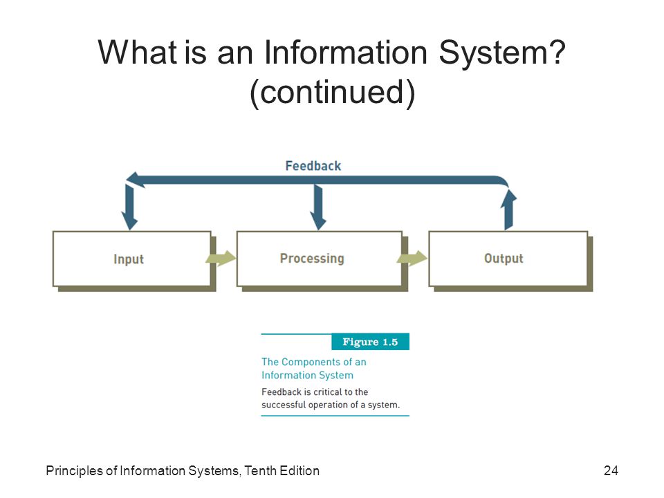 What is an Information System (continued) Principles of Information Systems, Tenth Edition24