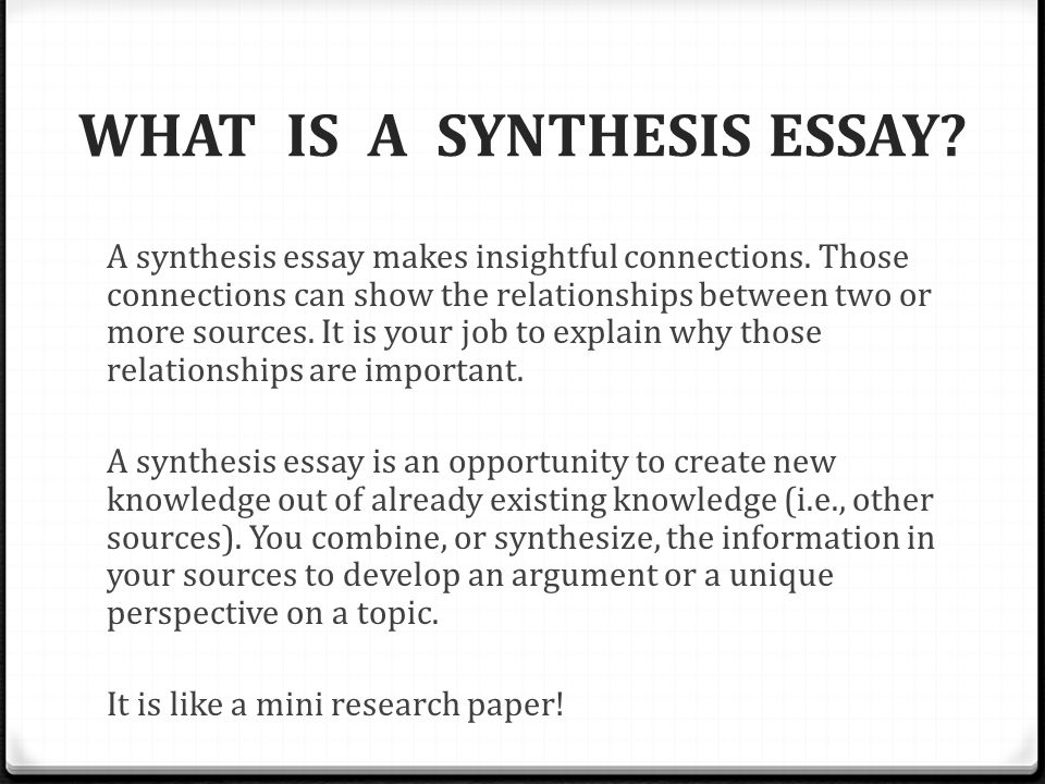 what is a synthesis
